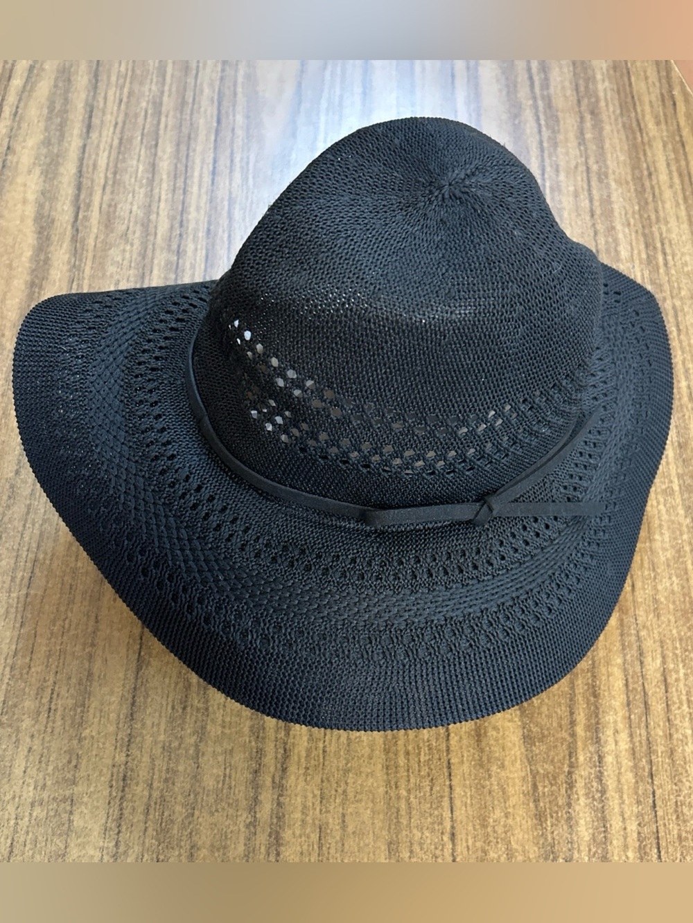 Lot of 2 Time & Tru Packable Fedora Solid Black/Navy Tie Accent Band One Size - Picture 5 of 11
